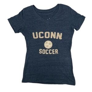 UCONN Soccer Blue V-Neck Short Sleeve T-Shirt Size Medium Women’s